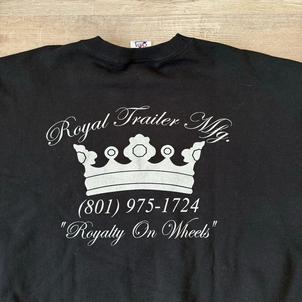 Vintage Royal Trailer Mfg. black and white crew neck sweatshirt black white XL - Picture 3 of 6